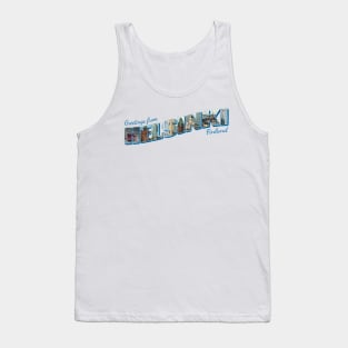 Greetings from Helsinki in Finland Vintage style retro souvenir Tank Top